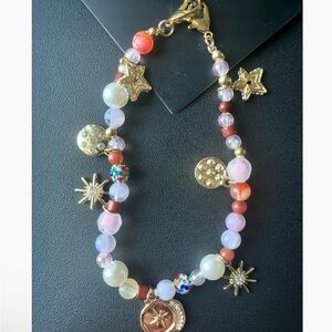 Gold and Multicolor Beaded Bracelet